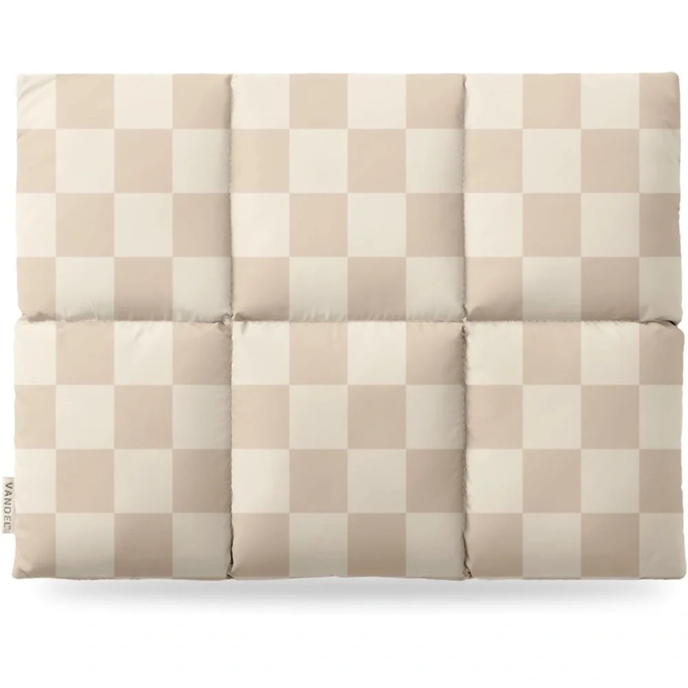 Vandel Beige Checkered Puffer Laptop Sleeve